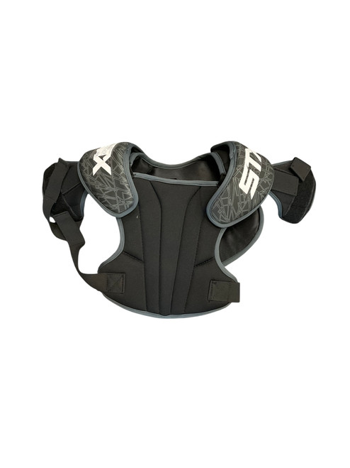 Vist Large View of Product Image Which is Used STX STALLION 100 SMALL SP Lacrosse Shoulder Pads Black SM