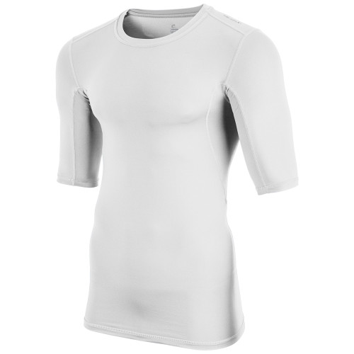 Vist Large View of Product Image Which is New Champro Short Sleeve Compression Shirt White Youth LG