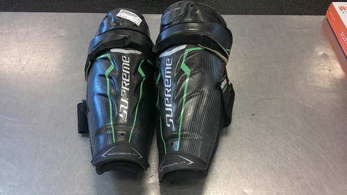 Vist Large View of Product Image Which is Used Bauer SUPREME Senior Shin Guards Black 14"
