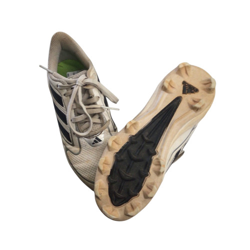 Vist Large View of Product Image Which is Used Adidas PUREHUSTLE SIZE 3 BB/SB Cleats White Junior 03