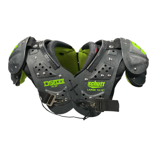 Vist Large View of Product Image Which is Used Schutt DS FLEX FB Shoulder Pads Black LG