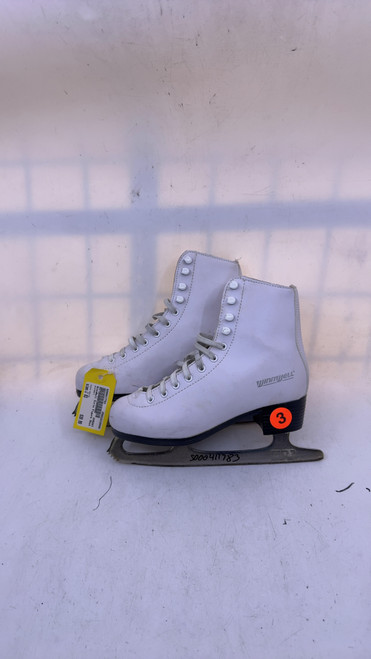 Used WinnWell Girls Figure Skate White Junior 03 10589-S000417783 Vist Large View of Product Image Which is Used WinnWell Girls Figure Skate White Junior 03