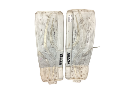 Vist Large View of Product Image Which is Used Vaughn VENTUS LT98 Goalie Leg Pads Senior White 28"