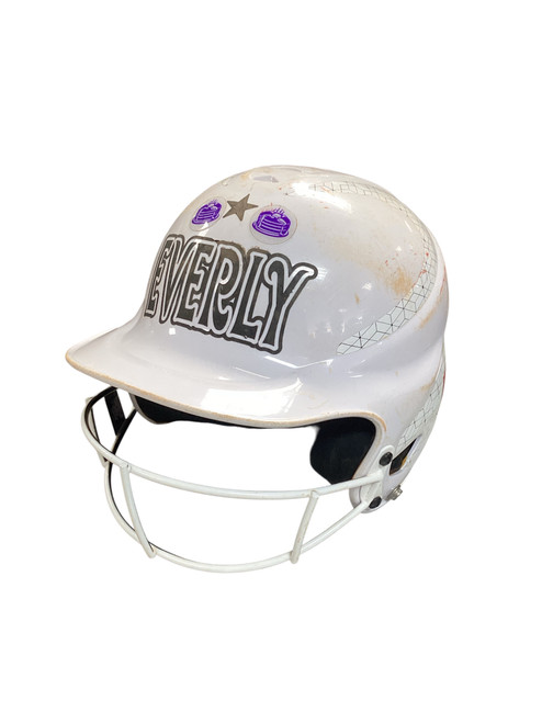 Vist Large View of Product Image Which is Used RIP-IT WHITE HELMET W MASK Batting Helmet w/Mask White MD