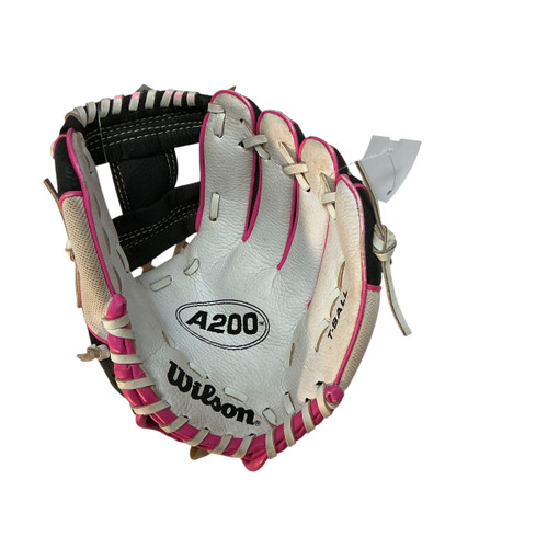 Vist Large View of Product Image Which is Used Wilson A200 BB/SB Glove RH Throw Black 10"