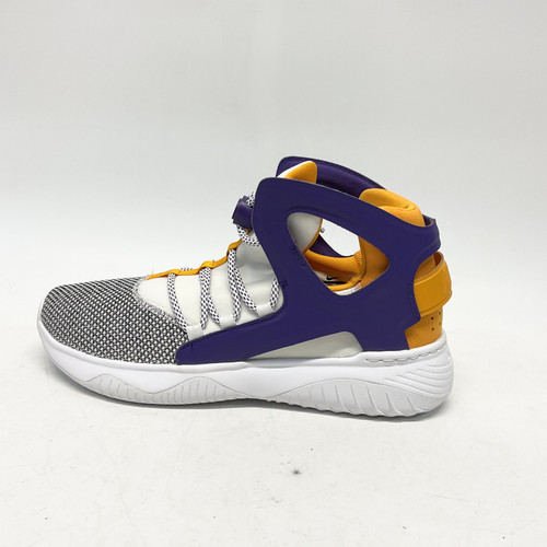 Vist Large View of Product Image Which is Used Nike HUARACHE LAKERS Basketball Shoes M White Senior 9