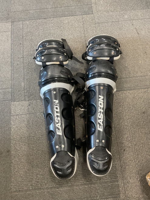 Vist Large View of Product Image Which is Used Easton GAMETIME SHIN GUARDS Catchers Leg Guards Black Adult