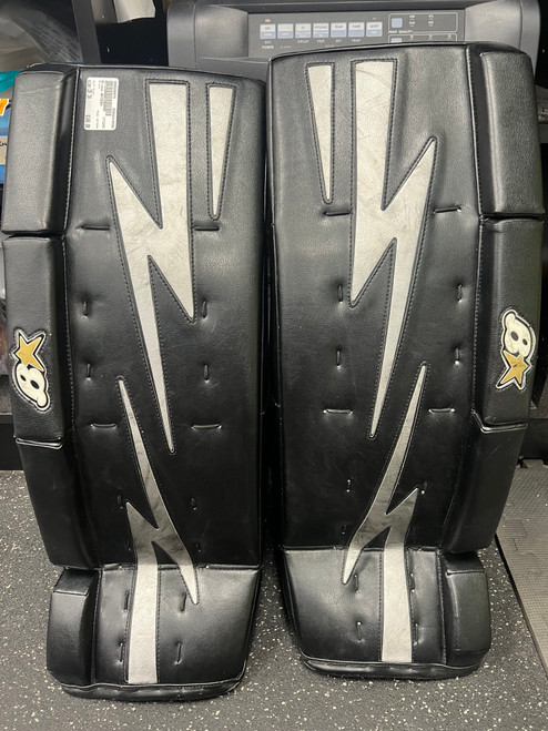 Vist Large View of Product Image Which is Used Brians NETZERO Goalie Leg Pads Inter Black 29"