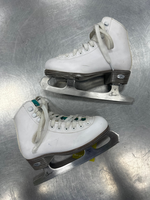 Vist Large View of Product Image Which is Used Riedell OPAL Girls Figure Skate White Junior 01