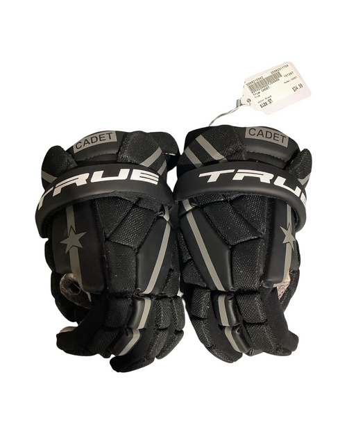 Vist Large View of Product Image Which is Used True CADET Lacrosse Gloves Junior Black SM