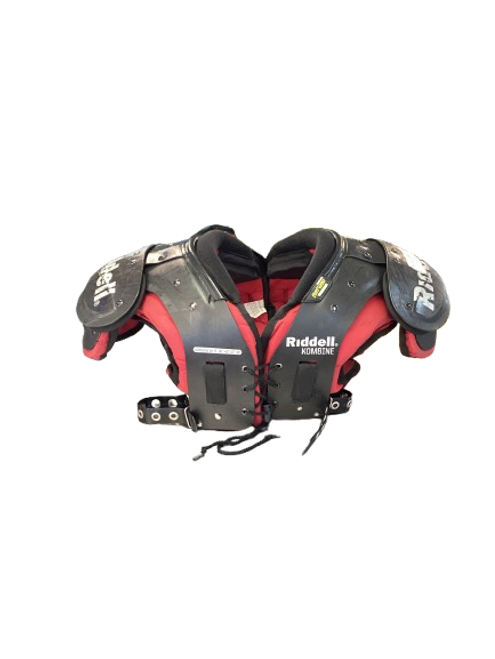 Vist Large View of Product Image Which is Used Riddell KOMBINE FB Shoulder Pads Black SM
