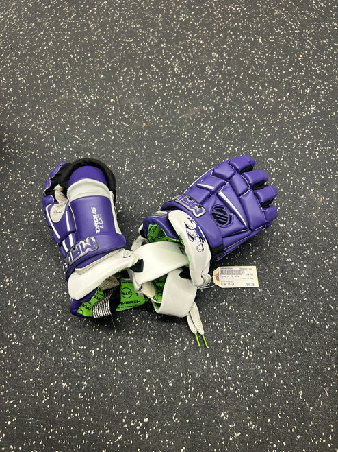 Vist Large View of Product Image Which is Used Maverik M3 GOAL LAX Goalie Gloves M Purple 13"