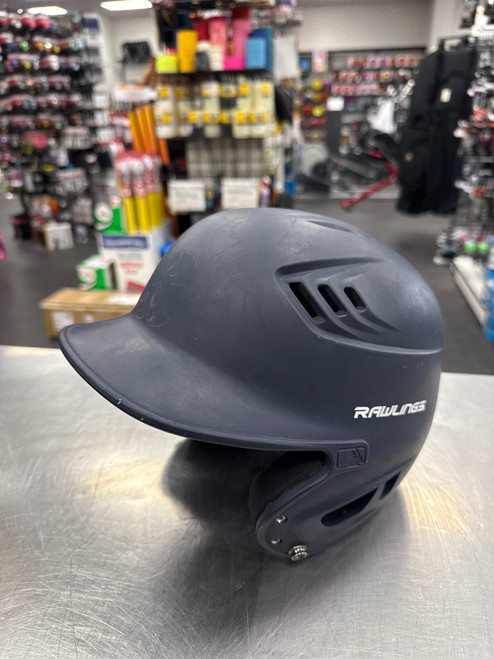 Vist Large View of Product Image Which is Used Rawlings R16 Batting Helmet No Mask Navy Blue One Size