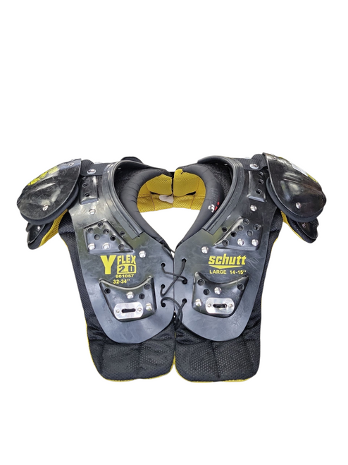 Vist Large View of Product Image Which is Used Schutt Y FLEX 2.0 YTH FB Shoulder Pads Black LG