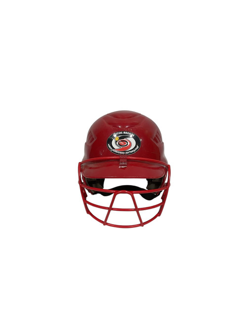 Vist Large View of Product Image Which is Used Rawlings CFBH1 Batting Helmet w/Mask Red SM