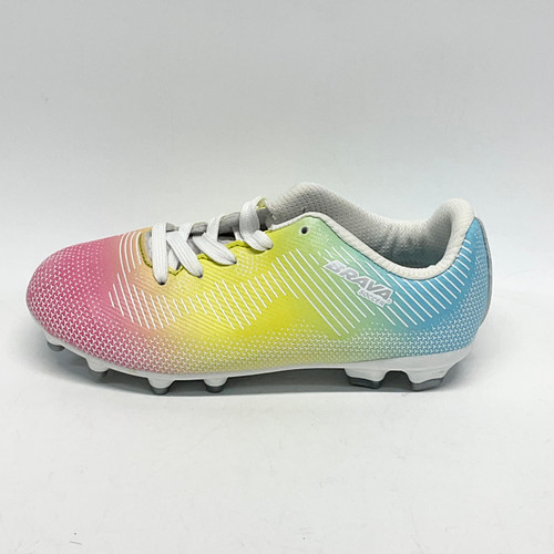 Vist Large View of Product Image Which is Used Brava Soccer Cleats Carolina Blue And Pink Junior 01