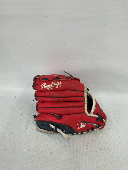 Vist Large View of Product Image Which is Used Rawlings PL90SN BB/SB Glove RH Throw Red 10"