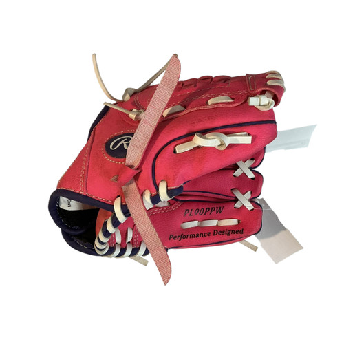 Vist Large View of Product Image Which is Used Rawlings PLAYER SERIES BB/SB Glove T-ball Pink 9"