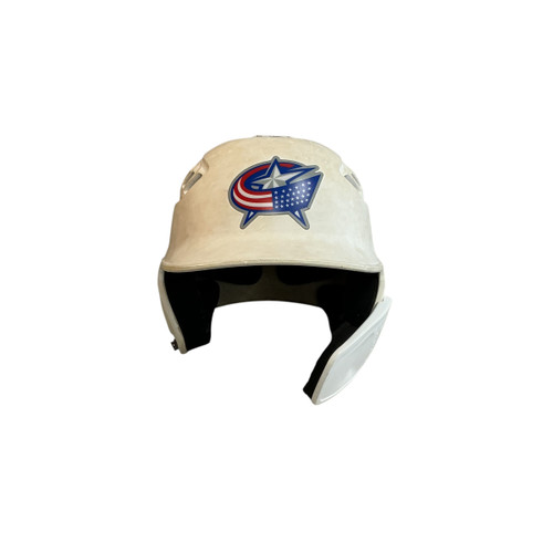 Vist Large View of Product Image Which is Used Rawlings 6 3/8- 7 1/8 RAWLINGS BB HELMET Batting Helmet No Mask White MD