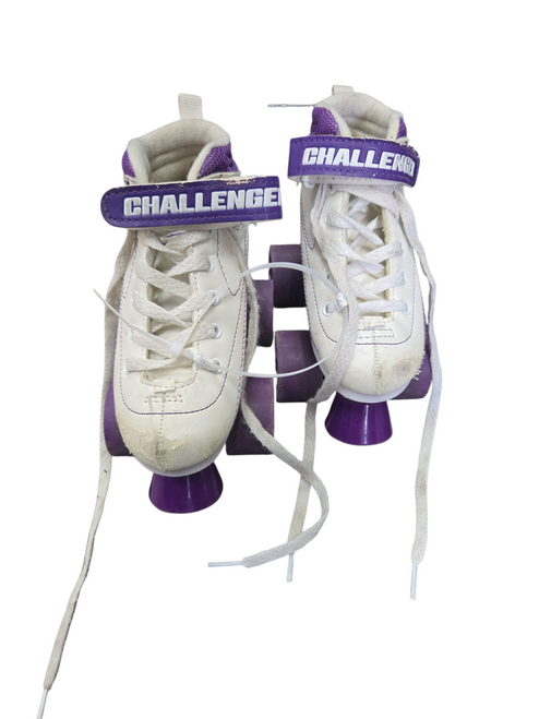 Vist Large View of Product Image Which is Used SKATE CITY CHALLANGER QUADS Child Roller Quad Skates White Youth 13.0