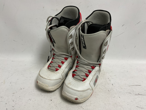 Vist Large View of Product Image Which is Used Burton MOTO Mens Snowboard Boots White And Red Senior 10
