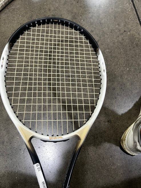 Vist Large View of Product Image Which is Used Wilson HAMMER 6.2 STRETCH Adult Tennis Racquet White Unknown