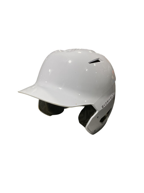 Vist Large View of Product Image Which is Used Evoshield WHITE HELMET NO MASK Batting Helmet No Mask White One Size