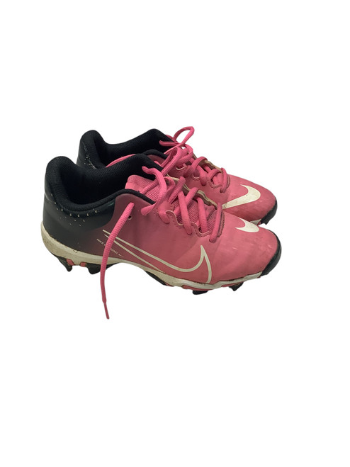 Vist Large View of Product Image Which is Used Nike HYPERDIAMOND 4 SOFTBALL BB/SB Cleats Pink Junior 03.5