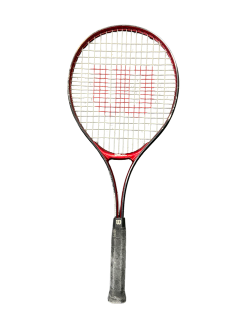 Vist Large View of Product Image Which is Used Wilson MATCH POINT Adult Tennis Racquet Red 4 1/4"