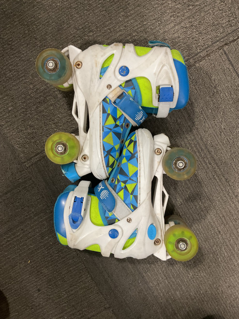Vist Large View of Product Image Which is Used Xino Sports . Junior Roller Quad Skates White Adjustable