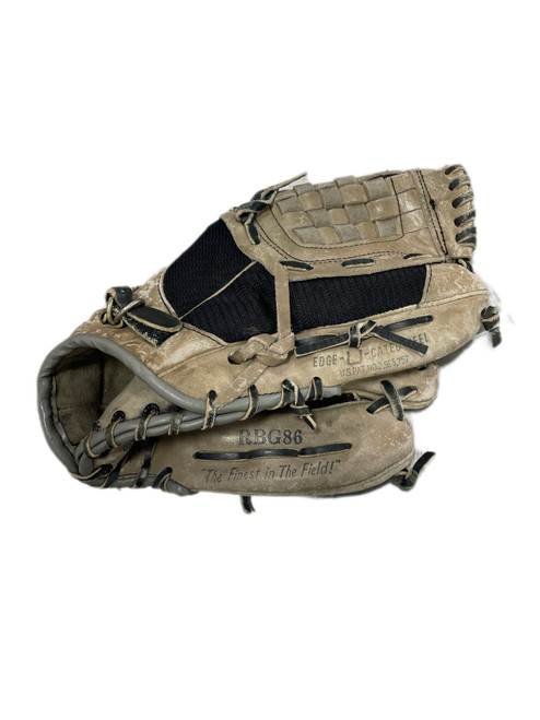 Vist Large View of Product Image Which is Used Rawlings RBG86 BB/SB Glove RH Throw Grey 12"