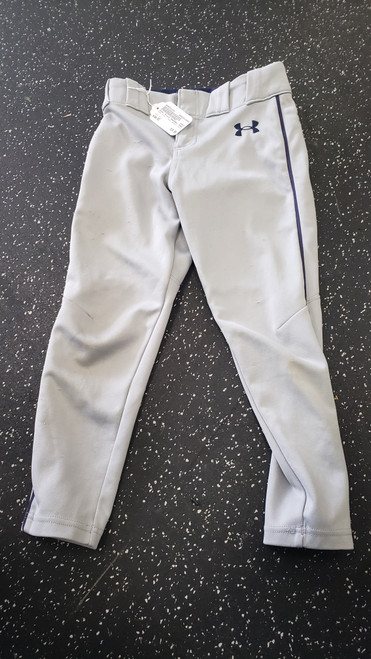 Vist Large View of Product Image Which is Used Under Armour BASEBALL PANTS BB/SB Pant Boys Grey XS