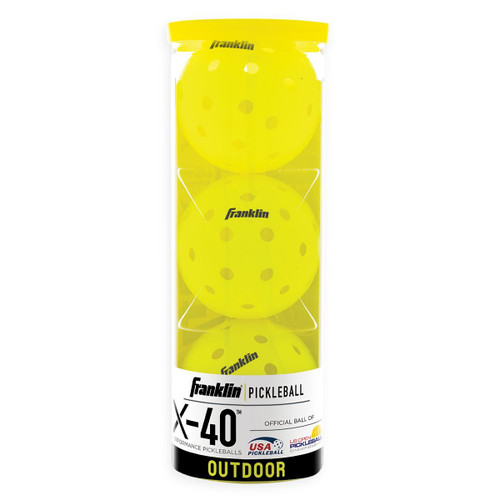 Vist Large View of Product Image Which is New X-40 Outdoor Yellow Pickleball 3pk