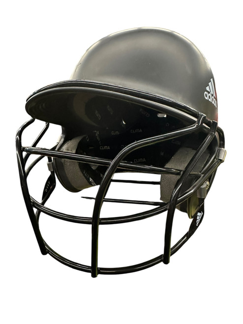 Vist Large View of Product Image Which is Used Adidas HELMET BLACK Batting Helmet w/Mask Black MD
