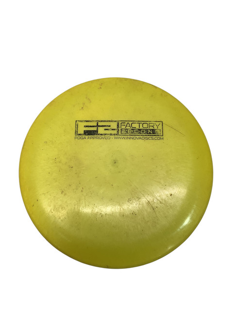 Vist Large View of Product Image Which is Used Innova F2 FACTORY 2ECOND PUTTER Disc Golf Putter Yellow