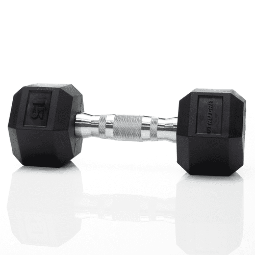 Vist Large View of Product Image Which is NEW TRUGRIT Hex Elite 15LB Dumbbell