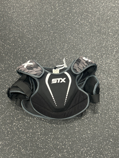 Vist Large View of Product Image Which is Used STX STALLION 75 NOCSAE Lacrosse Shoulder Pads Black MD