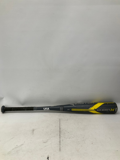 Vist Large View of Product Image Which is Used Easton YBB15GX10 GHOST X BB/SB USA 2 5/8 Bat Yellow And Grey 28"
