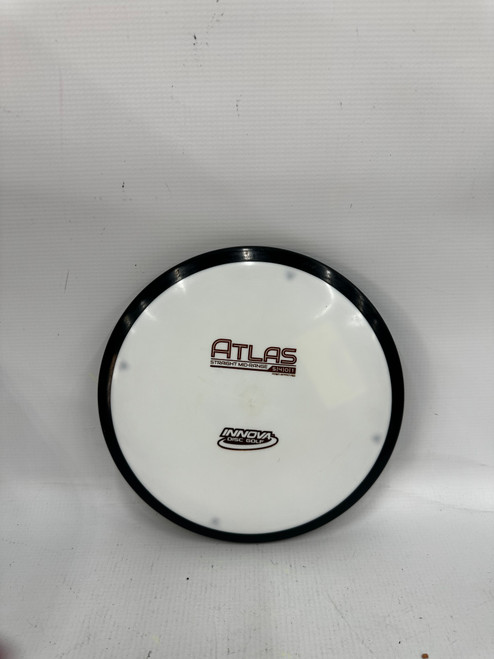 Vist Large View of Product Image Which is Used Innova ATLAS Disc Golf Mid Range White
