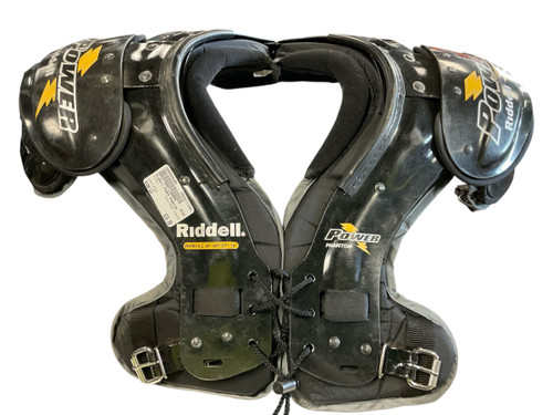 Vist Large View of Product Image Which is Used Riddell POWER PHANTOM FB Shoulder Pads Black LG