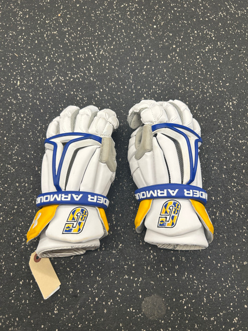 Vist Large View of Product Image Which is Used Under Armour COMMAND PRO 3 Lacrosse Gloves Mens White 13"