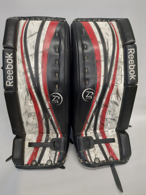 Vist Large View of Product Image Which is Used Reebok 14K Goalie Leg Pads Junior Black 26"