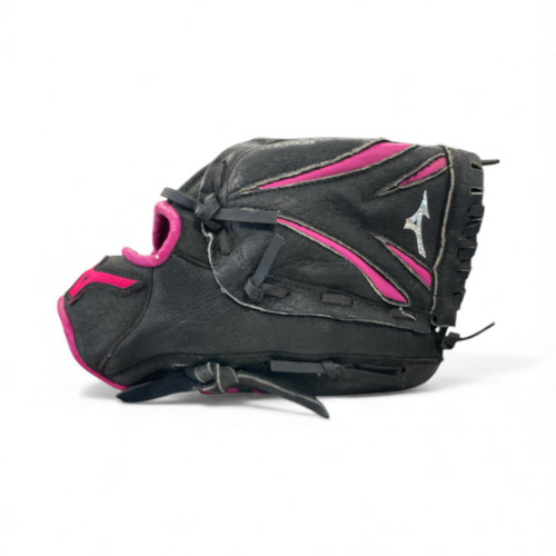 Vist Large View of Product Image Which is Used Mizuno GPP 1005F1 BB/SB Glove RH Throw Black 10"