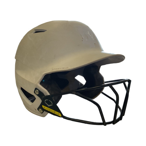 Vist Large View of Product Image Which is Evoshield WITH FACEMASK Batting Helmet w/Mask White MD