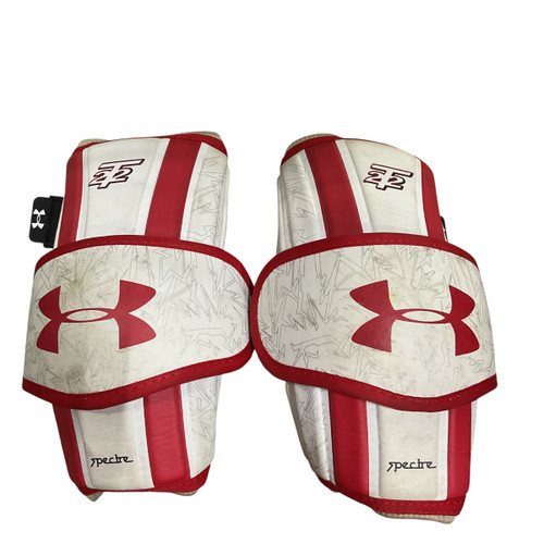 Vist Large View of Product Image Which is Used Under Armour SPECTRE Lacrosse Arm Pads/Guards White MD