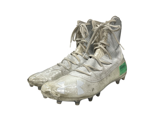 Vist Large View of Product Image Which is Used Under Armour Highlight FB Cleats White Senior 13