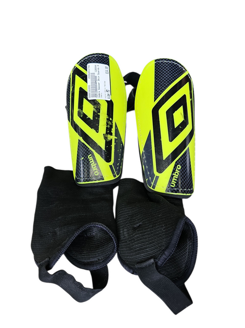 Vist Large View of Product Image Which is Used Umbro Soccer Shin Guards Adult Optic Yellow MD