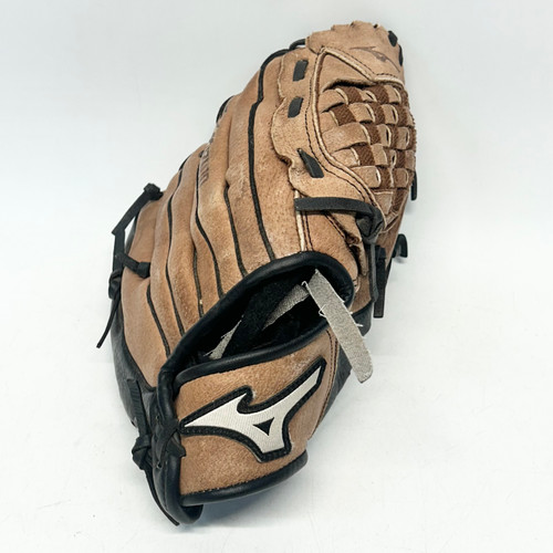 Vist Large View of Product Image Which is Used Mizuno GPP 1050Y2 BB/SB Glove RH Throw Brown And Black 10 1/2"