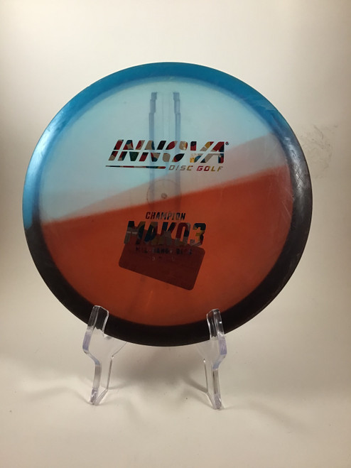 Vist Large View of Product Image Which is Used Innova CHAMPION MAKO3 Disc Golf Mid Range Royal Blue 177g
