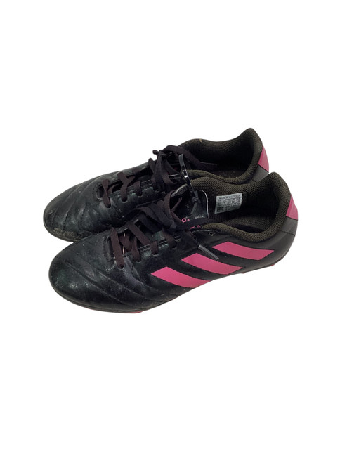 Vist Large View of Product Image Which is Used Adidas Soccer Cleats Black And Pink Junior 03.5